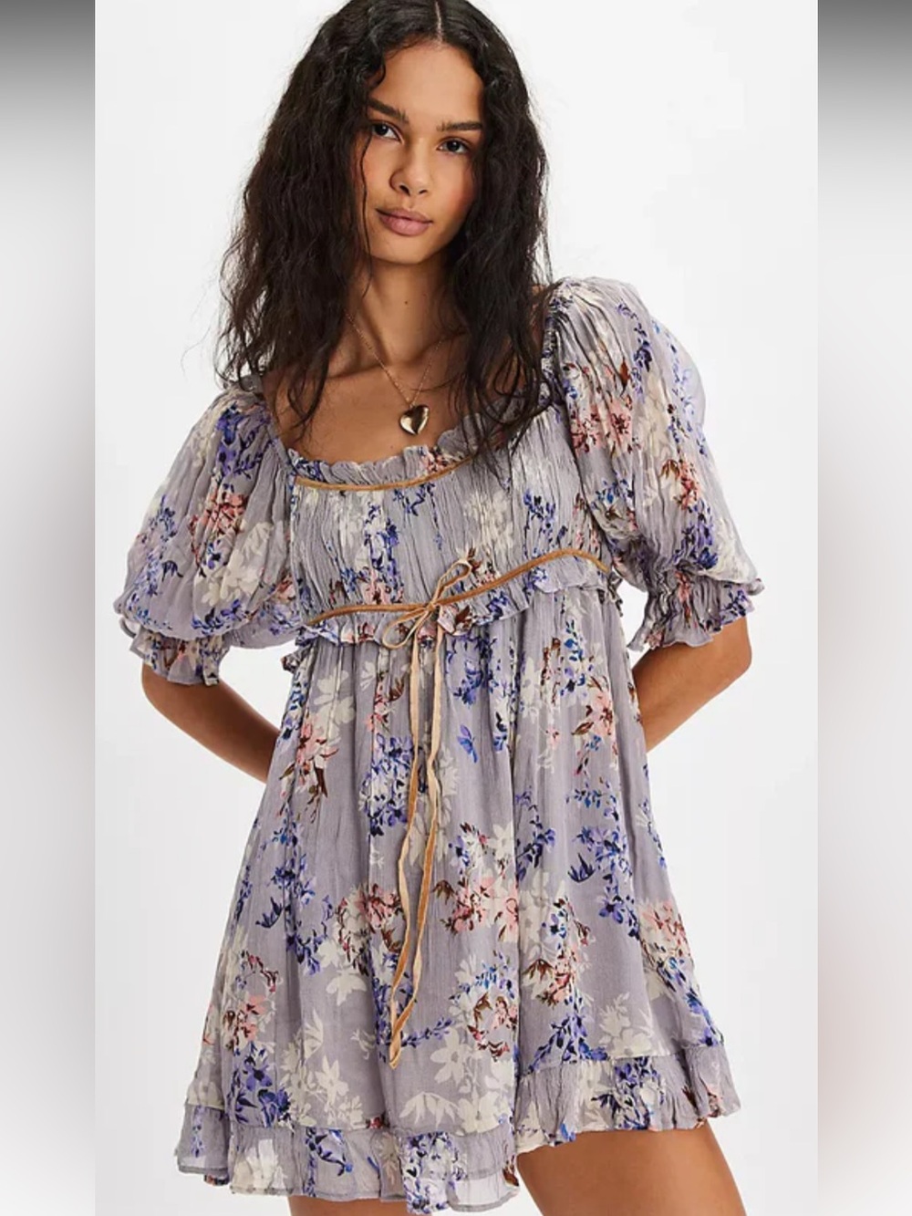 Free People Marney floral mini dress